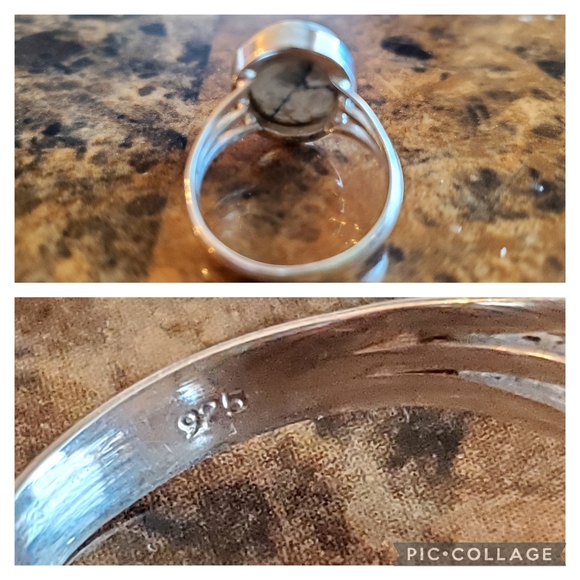 Genuine White Buffalo Turquoise Ring Size 8 - Picture 6 of 8